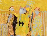 The Three Jesters by John Molvig, 1951, oil on composition board, sold May 2007