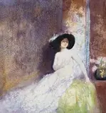 The Green Shawl by Norman Lindsay, 1918, watercolour on paper, sold May 2007
