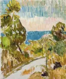 Blue Day On The Coast by Grace Cossington Smith, oil on canvas on board, sold May 2007