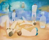 Beach Scene by Dorothy Braund, 1978, watercolour on paper, sold May 2007