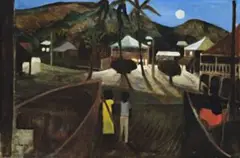 Cairns Waterfront by Ray Crooke, c.1965-68, oil on composition board, sold Aug 2007