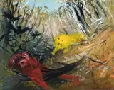 Nebuchadnezzar Running In A Forest With Lion And Blackbirds by Arthur Boyd, c.1972, oil on canvas, offered Aug 2007
