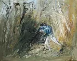 Figure Wrestling With Ram by Arthur Boyd, oil on canvas, offered Aug 2007