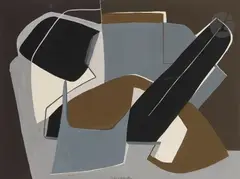 Composition by Maria Manton, vers 1950, Gouache, sold Sep 2024