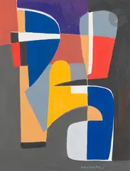 Ouverture par le bleu by Maria Manton, 1949, Gouache, sold Sep 2024