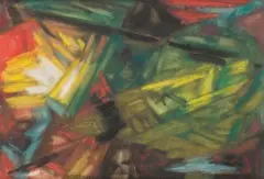 Composition by Jean Bertholle, vers 1960, Gouache, sold Sep 2024