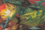 Composition by Jean Bertholle, vers 1960, Gouache, sold Sep 2024