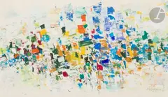 Composition by Jacques Germain, 1964, Gouache, sold Sep 2024