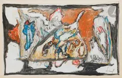 Composition by Jacques Doucet, 1973, Gouache, sold Sep 2024