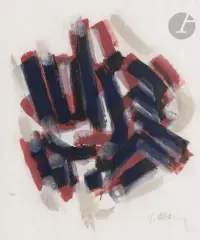 Composition by Raoul Ubac, Gouache sur papier de Chine, sold Sep 2024