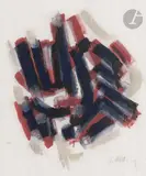 Composition by Raoul Ubac, Gouache sur papier de Chine, sold Sep 2024