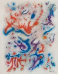 Composition by Gustave Singier, 1981, Aquarelle, sold Sep 2024