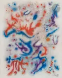 Composition by Gustave Singier, 1981, Aquarelle, sold Sep 2024