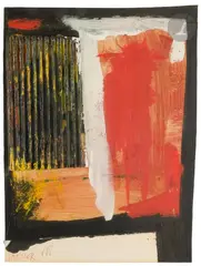 Composition by Jean-Paul Huftier, 1988, Acrylique et collage sur papier, sold Sep 2024