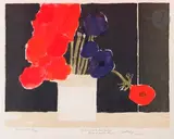 Anémones au fond noir by Bernard Cathelin, 1972, Lithographie sur Japon, sold Sep 2024