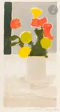 Roses d’Inde et achillées 1 by Bernard Cathelin, 1972, Lithographie sur Japon, sold Sep 2024