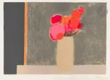 Bouquet rouge au fond gris by Bernard Cathelin, 1976, Lithographie, sold Sep 2024