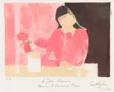 Claudine au bouquet d’hortensias 1 by Bernard Cathelin, 1980, Lithographie, sold Sep 2024