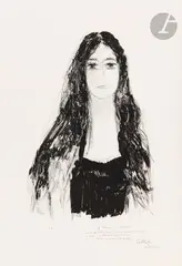 La belle Portugaise by Bernard Cathelin, 2002, Lithographie en noir, sold Sep 2024
