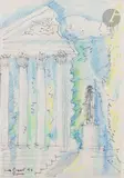Le Jardin antique by Max Papart, 1955, Crayon gras, sold Jul 2024
