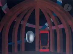 Projet de maquette de décor pour " Faust " by Félix Labisse, 1949, Gouache, sold Jul 2024
