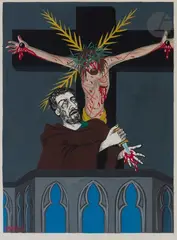 Le Diable et le bon Dieu by Félix Labisse, 1962, Gouache, sold Jul 2024