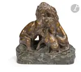 La Famille des Lions by Thomas François Cartier, Bronze patiné et doré, sold Jul 2024