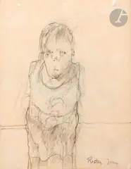 Personnage by Jean Rustin, Crayon, sold Jun 2024