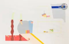 Joyeuse cartographie by Jean-Paul Agosti, 1971, Gouache, sold Jun 2024