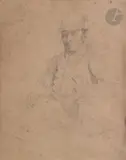 Deux potraits homme et femme de trois§quart by Jacques Gustave Hamelin, 1846, Crayon et réhaut de pastel blanc L'un signé et daté, sold Jun 2024
