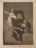 Ni mas ni menos (Caprichos, pl. 41). 1799 by Francisco Goya y Lucientes, Eau-forte et aquatinte, sold Mar 2021