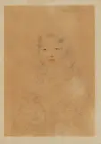 Portrait de sa fille Henriette Isabey by Jean-Baptiste Isabey, 1837, Crayon noir partiellement aquarellé sur le visage, sold Mar 2021