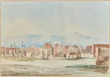 Vue de Pompéi by Benjamin Schlick, Aquarelle, sold Feb 2021