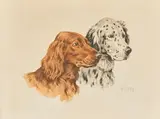 Étude de têtes de chiens by Georges Rötig, Lithographie, sold Feb 2021