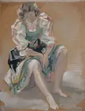 La danseuse by Magdeleine Mocquot, Aquarelle et gouache sur papier, sold Jan 2021