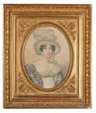 Portrait de Marie-Joséphine-Louise de Montaut-Navailles, duchesse de Gontaut Biron by Henri-Joseph Hesse, 1819, Aquarelle, sold Dec 2020