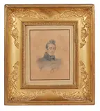 Portrait d'homme by Charles Baugniet, 1834, Crayon noir, sold Dec 2020