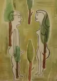 Cache-cache by Philippe Berry, Aquarelle sur papier, sold Nov 2020