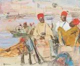 Spahis by Lucien Simon, Aquarelle et mine de plomb ou fusain, sold Nov 2020