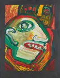Composition au visage by Bengt Lindström, Gouache, sold Nov 2020