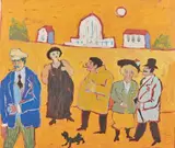 Scène de rue by Fikret Mualla Saygı, Gouache, sold Nov 2020