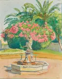 Lauriers roses dans un parc, Côte d'Azur by Tony Minartz, Aquarelle, sold Nov 2020