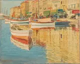 Barques de pêche au port, Nice by Tony Minartz, Aquarelle, sold Nov 2020