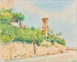 La tourelle, Côte d'Azur by Tony Minartz, Aquarelle, sold Nov 2020