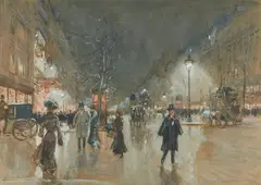 Boulevard des Capucines by Georges Stein, Aquarelle gouachée, sold Jun 2020
