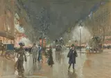Boulevard des Capucines by Georges Stein, Aquarelle gouachée, sold Jun 2020