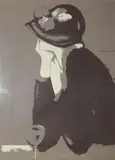 Élégante au chapeau cloche accoudée by Jean-Pierre Cassigneul, Lithographie, sold May 2020