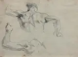Étude de dos d'homme et de bras by Eugène Delacroix, Crayon noir, sold Mar 2018