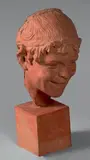 Tête de jeune faune souriant by Germaine Oury-Desruelles, Épreuve en terre cuite, sold Mar 2018