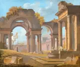 Caprice architectural by Pierre Drahonet, 1797, Gouache signée et datée, sold Jan 2018
